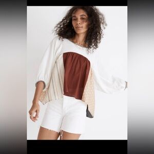 La Reunion Madewell Peasant Patchwork Top